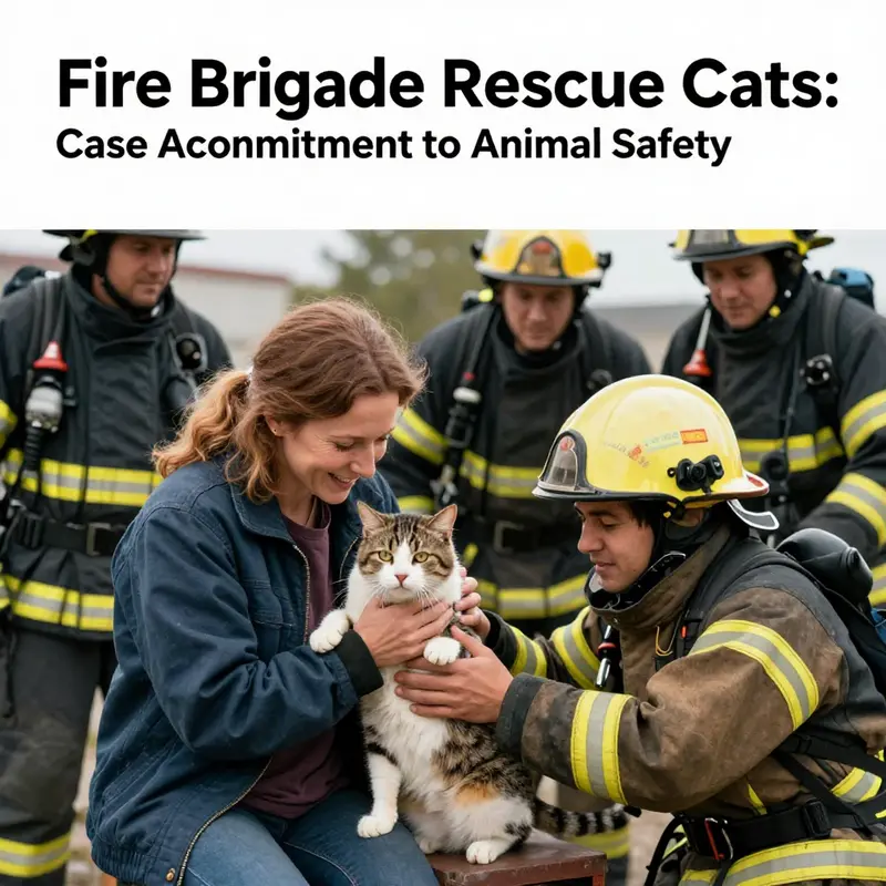 A firefighter demonstrates dedication and skill in rescuing a cat from a smoke-filled environment.