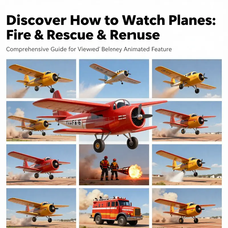 A montage of vibrant scenes from Planes: Fire & Rescue, encapsulating the spirit of adventure and collaboration among firefighting aircraft.
