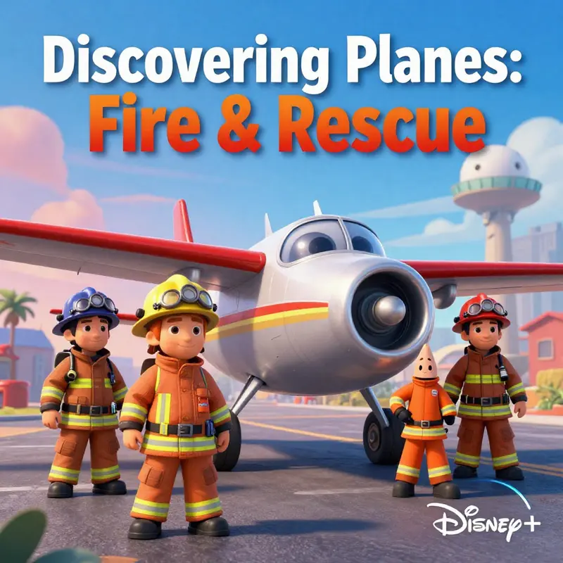 A dynamic cover image of *Planes: Fire & Rescue*, illustrating characters in action and the film's adventurous and heroic themes.