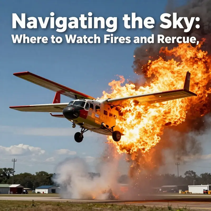 Firefighting aircraft in action, surrounded by flames during a rescue operation.