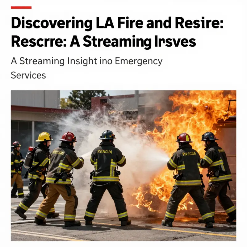 Firefighters engaged in battling flames during an emergency response in Los Angeles.