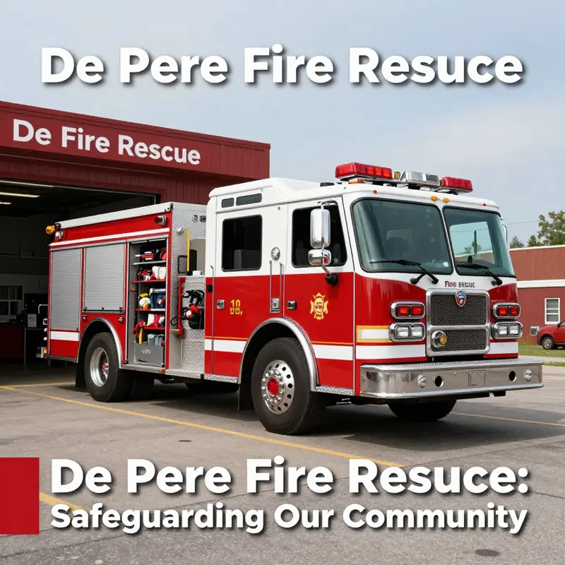 De Pere Fire Rescue personnel engage with the community during a public safety event.