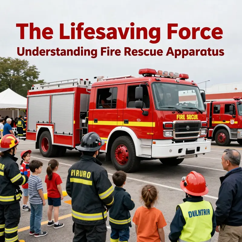 A fire rescue apparatus highlighting essential features designed for efficient operations in emergency situations.