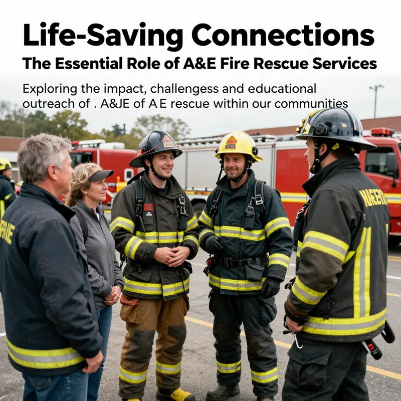 Firefighters engaging with community members, portraying a positive relationship focused on safety and education.