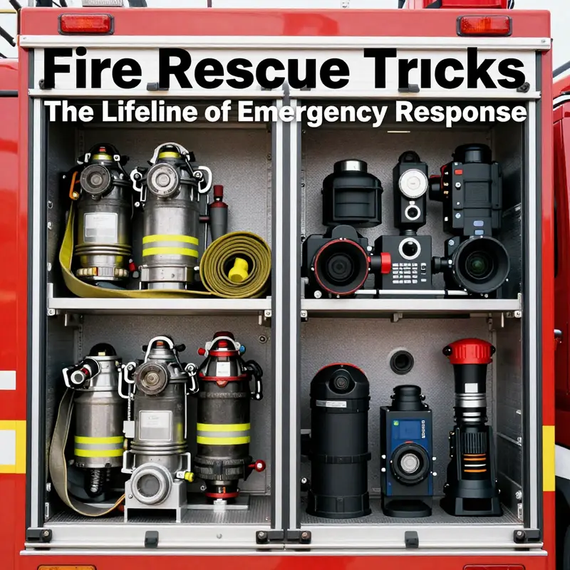 Different types of fire rescue trucks ready for various emergency situations.