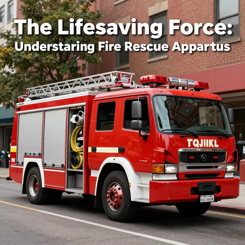 A fire rescue apparatus highlighting essential features designed for efficient operations in emergency situations.