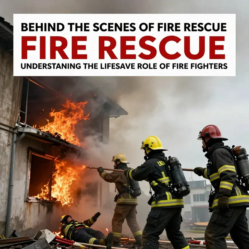 A firefighter in action rescuing a person from a fire, highlighting the bravery and urgency of fire rescue operations.