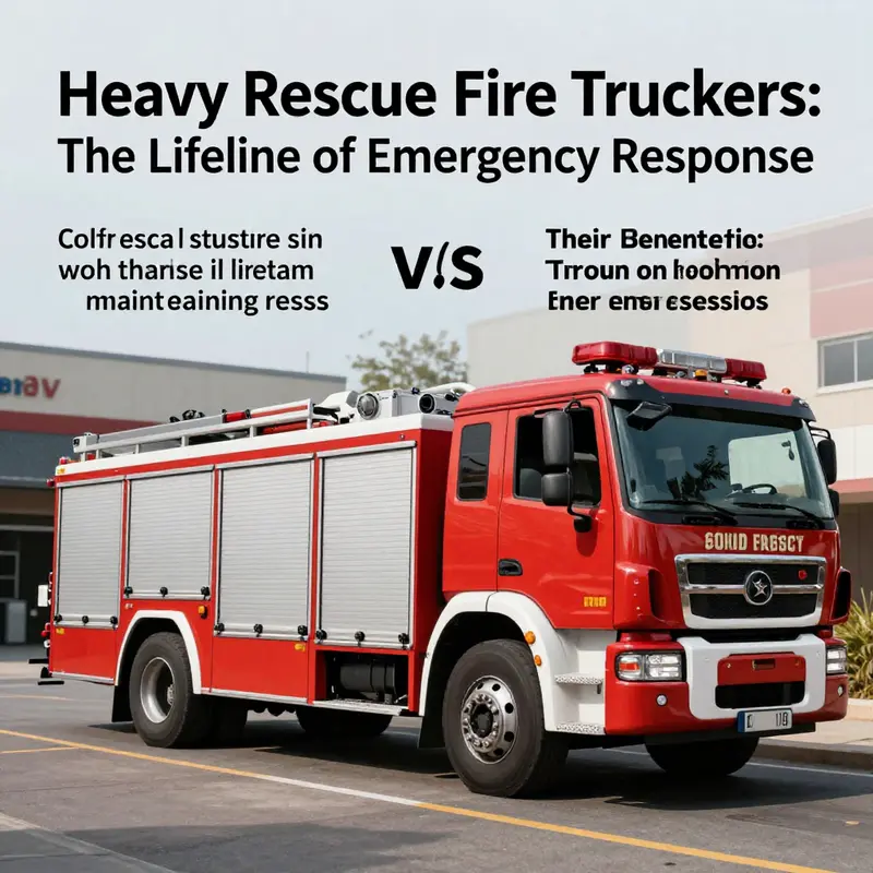 A heavy rescue fire truck effectively demonstrating its functions during an emergency.