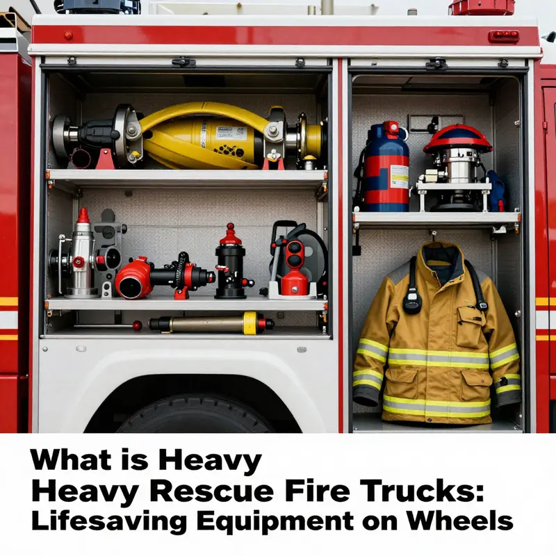 A heavy rescue fire truck prepared for a technical rescue operation.