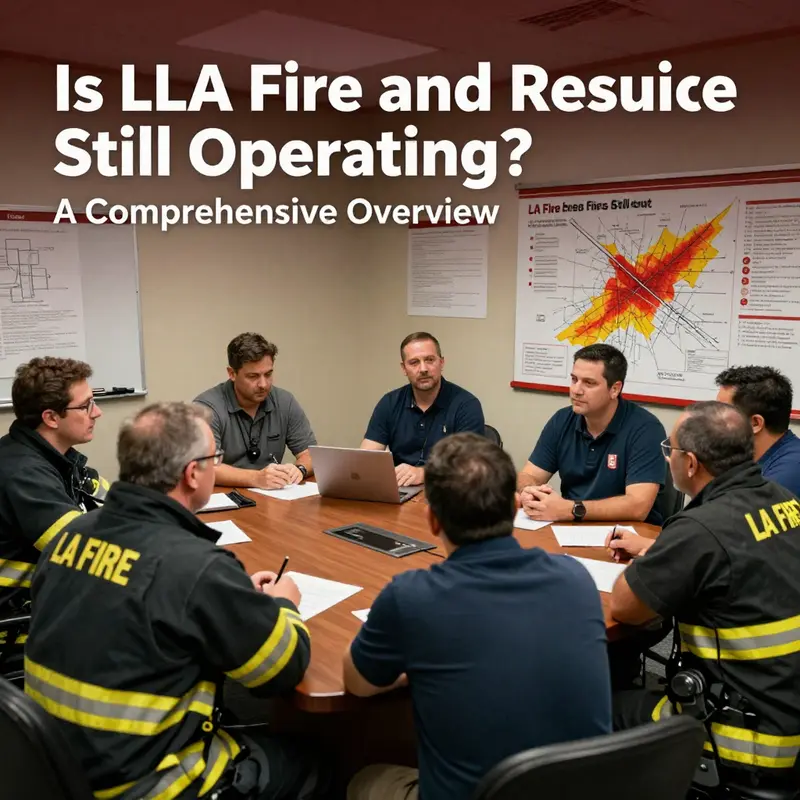 Firefighters from LA Fire and Rescue actively engaged in wildfire suppression.