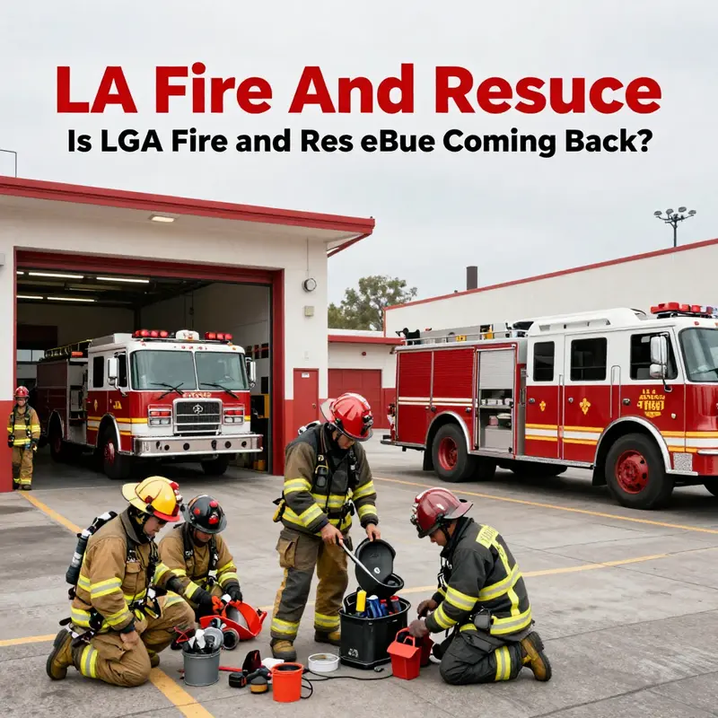 Firefighters at a busy LA fire station, highlighting their ongoing commitment to community safety.