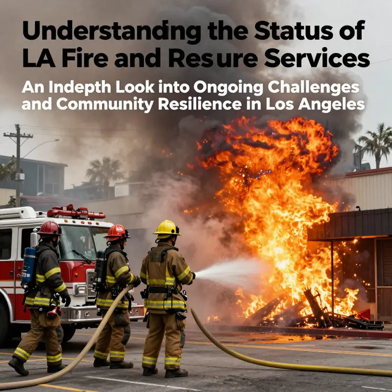 Firefighters courageously fighting a large fire in the city of Los Angeles.