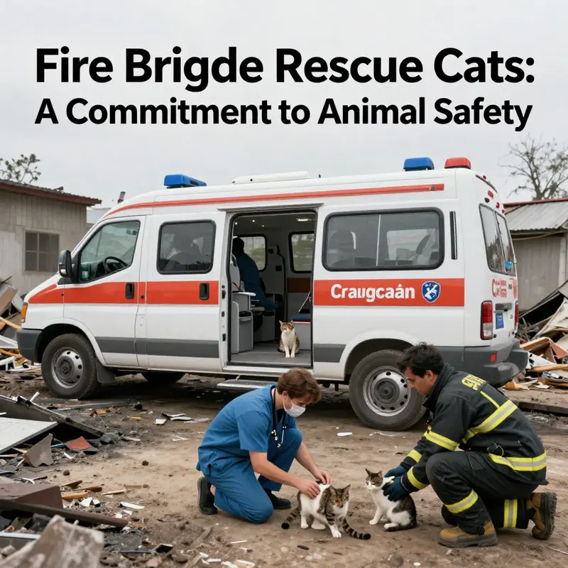 A firefighter demonstrates dedication and skill in rescuing a cat from a smoke-filled environment.