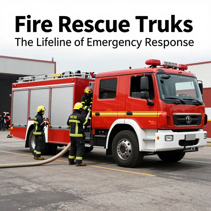 Different types of fire rescue trucks ready for various emergency situations.