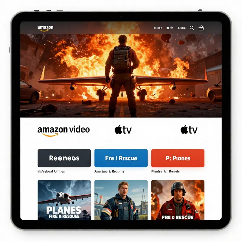 The Netflix homepage showing popular titles, with Planes: Fire & Rescue notably absent.