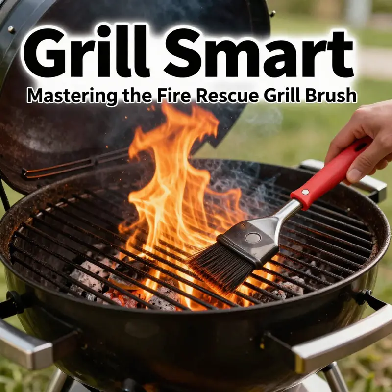 Preparing to clean: Preheating the grill to ensure effective cleaning with the Fire Rescue Grill Brush.