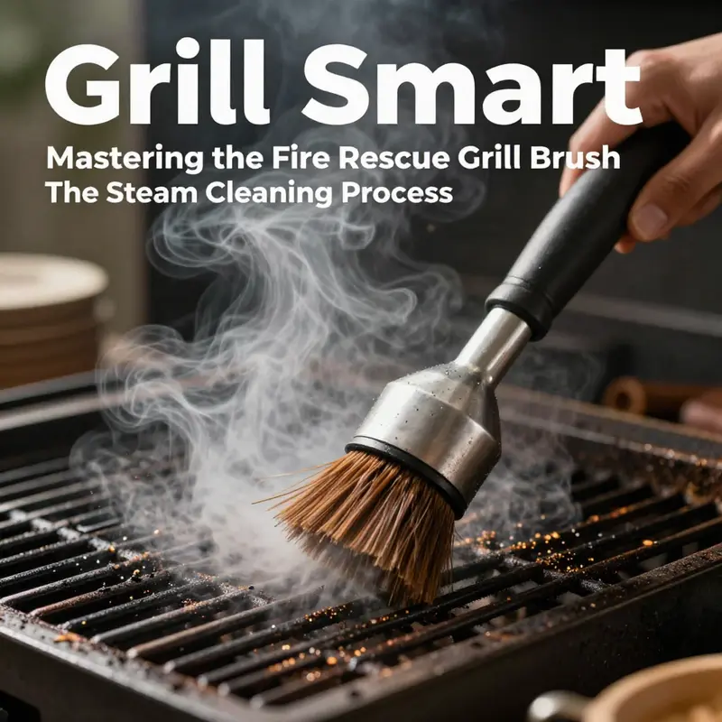 Preparing to clean: Preheating the grill to ensure effective cleaning with the Fire Rescue Grill Brush.