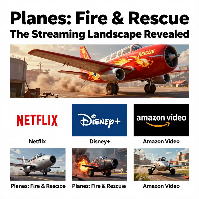 The Netflix homepage showing popular titles, with Planes: Fire & Rescue notably absent.