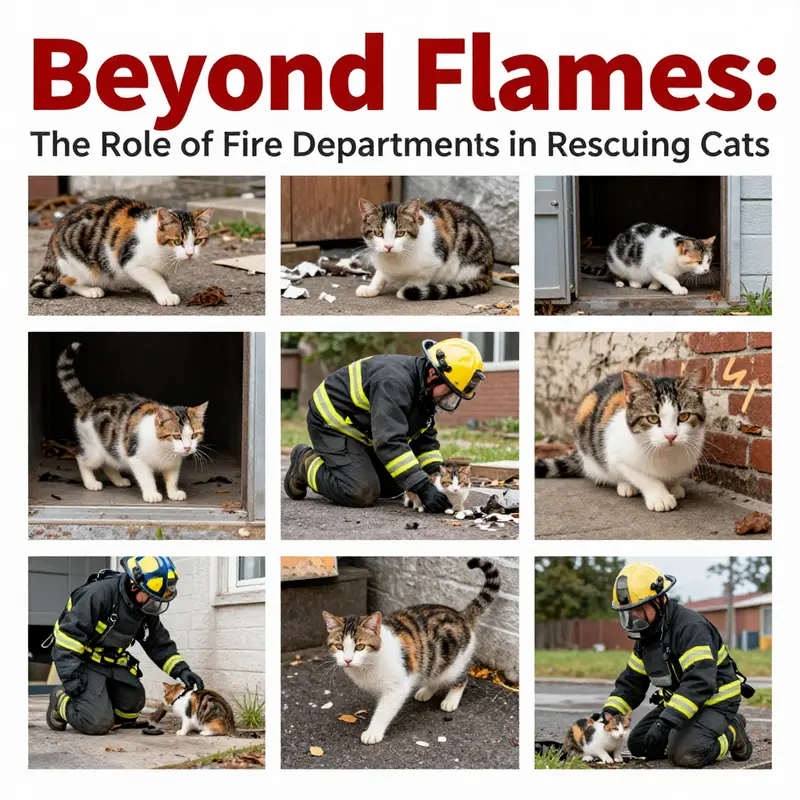 A firefighter demonstrates their commitment to rescuing animals in perilous situations.