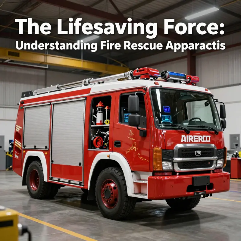 A fire rescue apparatus highlighting essential features designed for efficient operations in emergency situations.