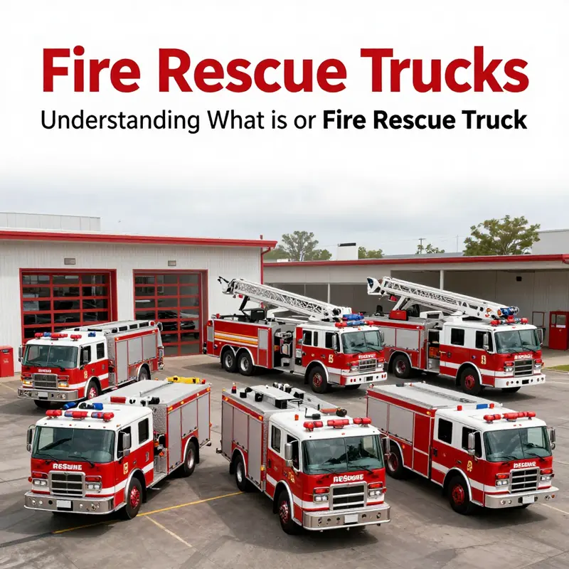 Different types of fire rescue trucks ready for various emergency situations.
