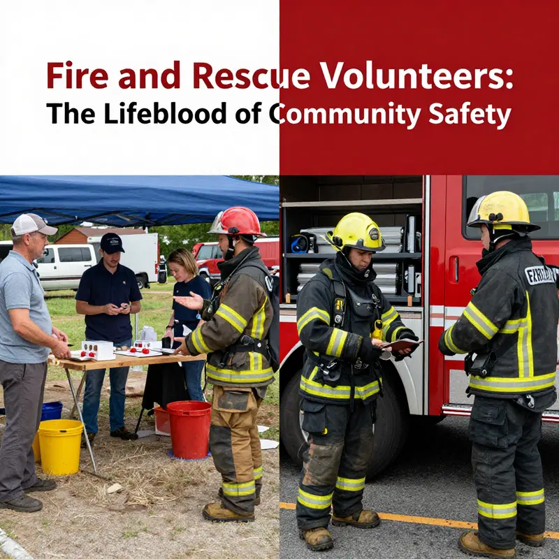 Volunteer firefighters demonstrate teamwork and commitment during a mock emergency training exercise.