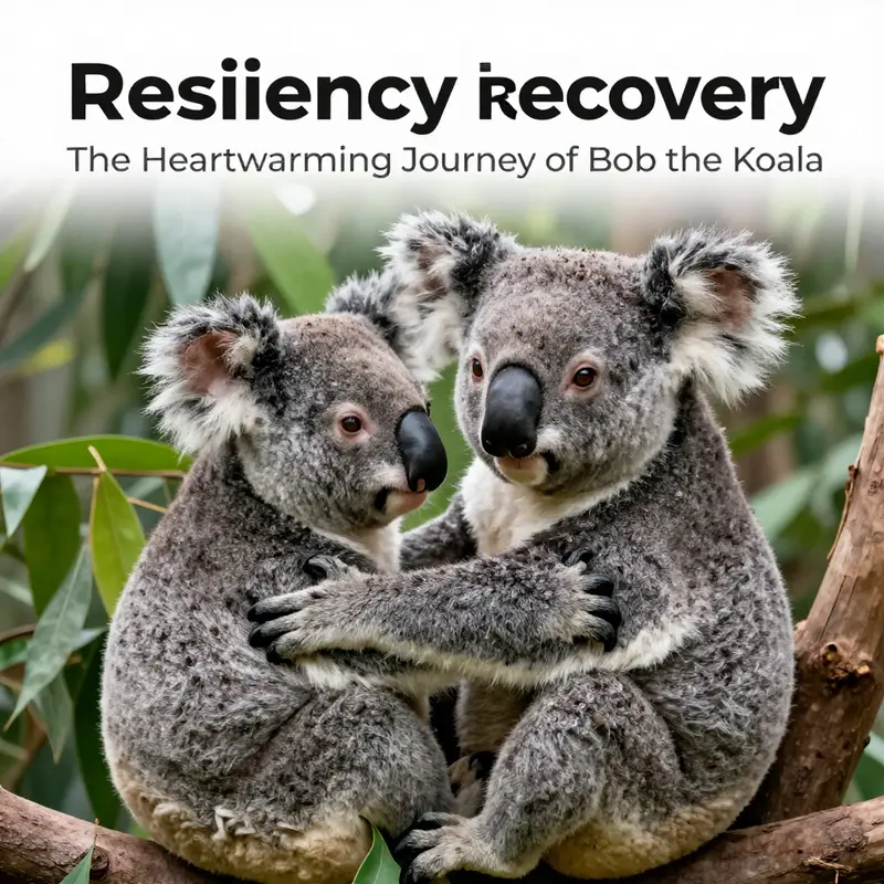 Bob the koala shows affection to Sam, emphasizing the bond formed during their recovery process.