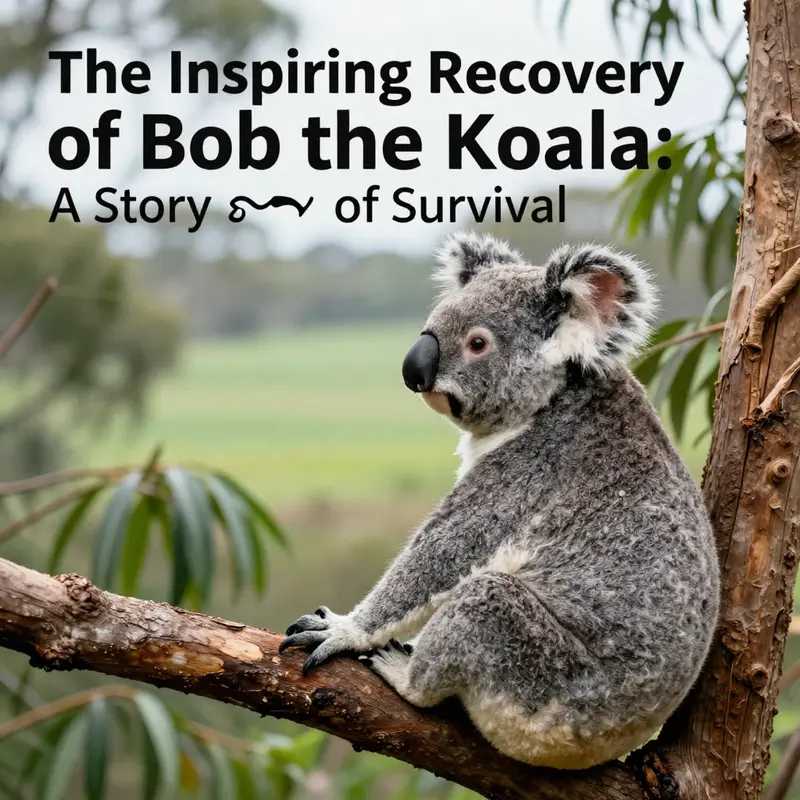 Bob the koala receiving care in a wildlife rehabilitation center, showcasing the efforts made for his recovery.