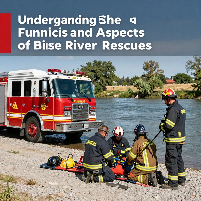A team of emergency rescuers at the Boise River ready to assist individuals in need.