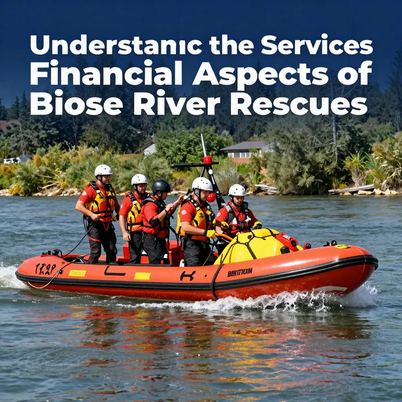 A team of emergency rescuers at the Boise River ready to assist individuals in need.