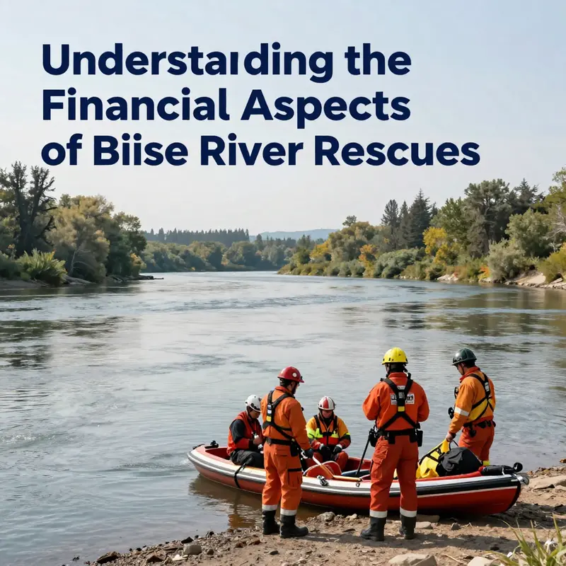 A team of emergency rescuers at the Boise River ready to assist individuals in need.