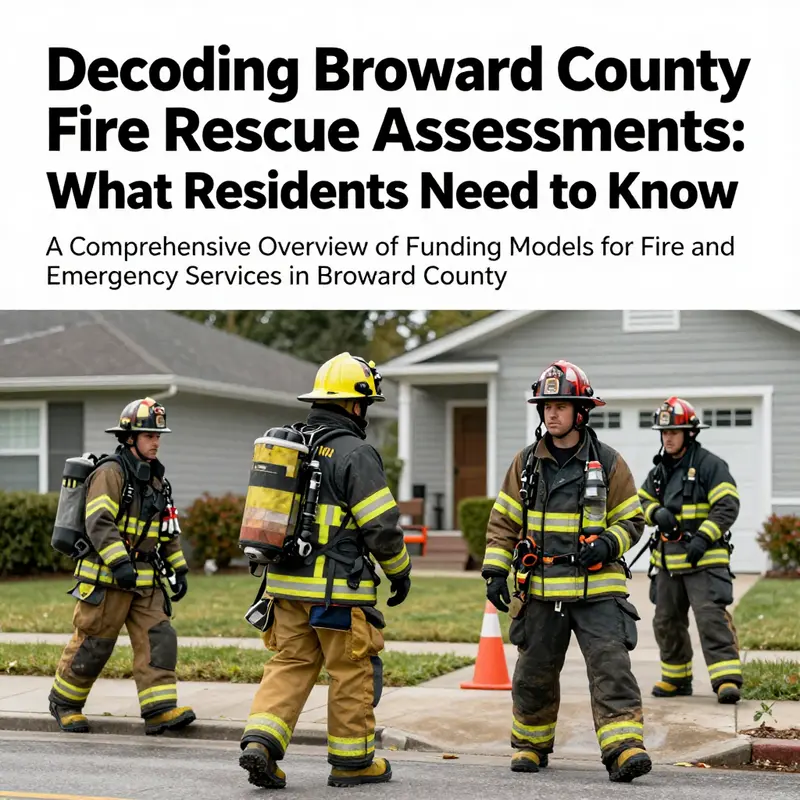 Firefighters working together during a rescue operation in a residential area.