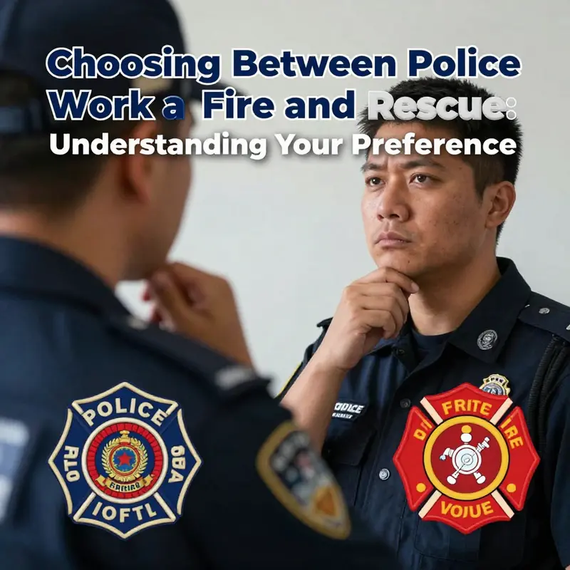 A visual comparison of police work and fire and rescue, highlighting their distinct environments and community roles.