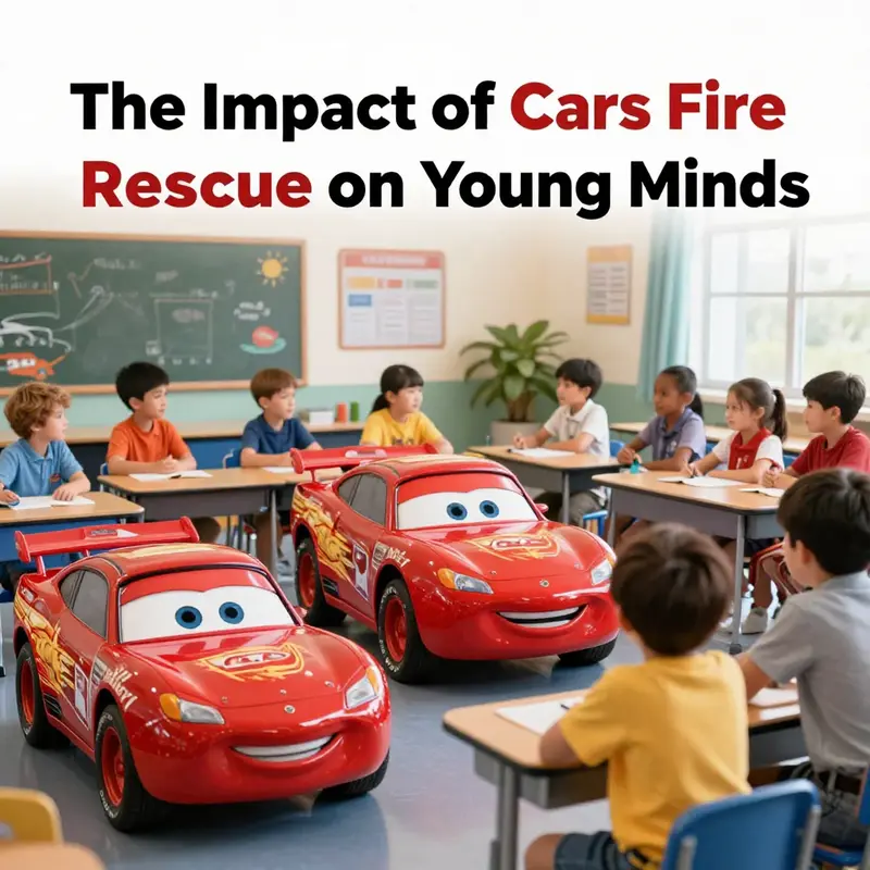 Students learning about safety and teamwork through the characters of Cars Fire and Rescue.