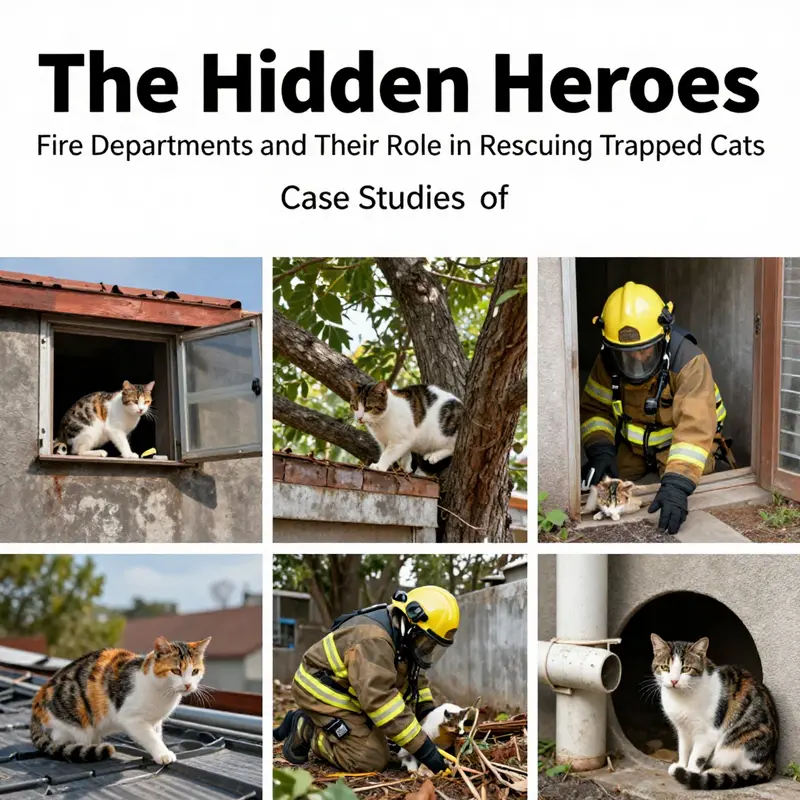 A firefighter carefully removing a trapped cat from a tree, highlighting the compassion involved in animal rescues.