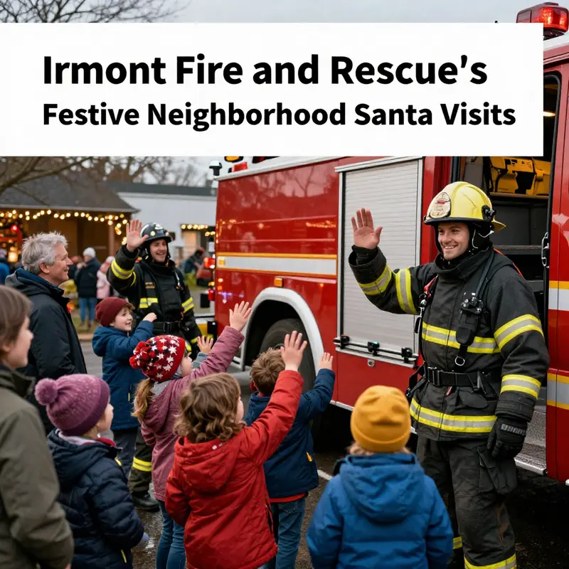 Irmont Fire and Rescue engages the community with festive Santa neighborhood visits.