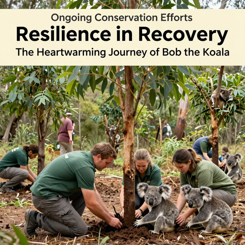 Bob the koala shows affection to Sam, emphasizing the bond formed during their recovery process.