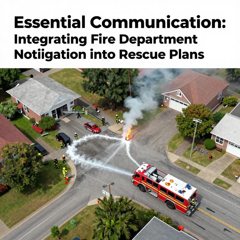 An aerial view of a lively community fire drill demonstrating teamwork among rescue personnel.