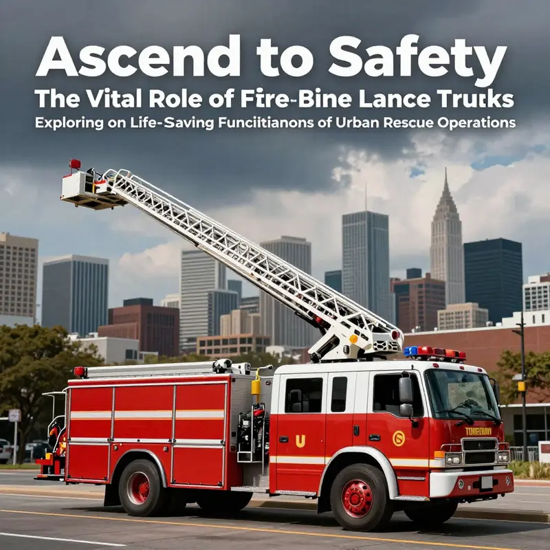 A fire engine ladder truck positioned in an urban landscape, ready for emergency interventions.