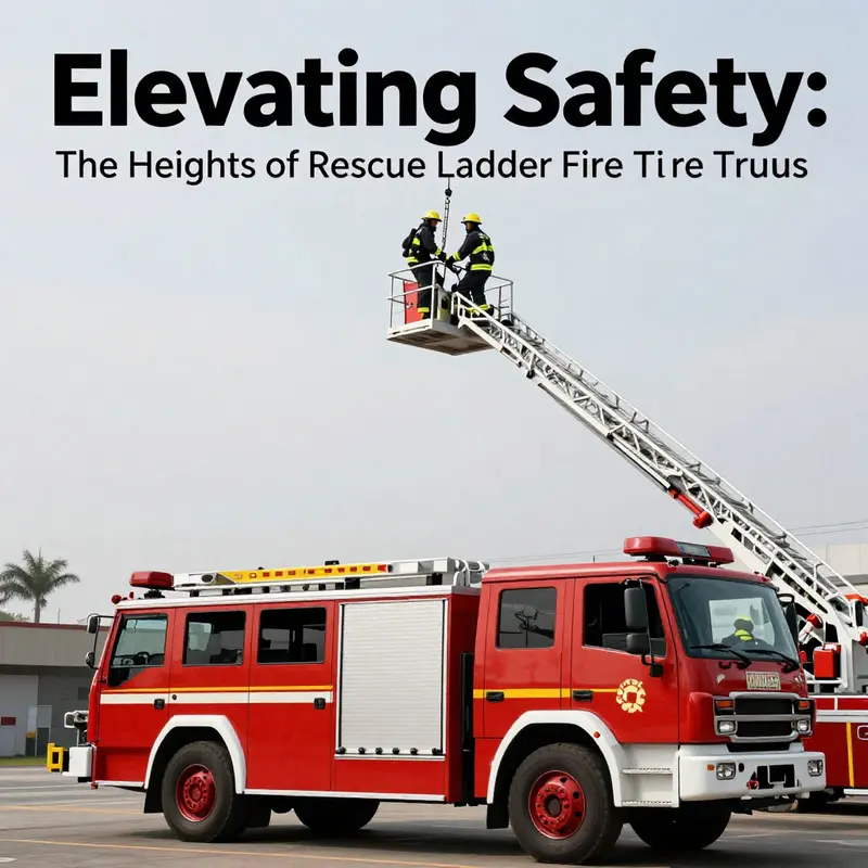 Rescue ladder fire truck deployed in an emergency situation, symbolizing courage and prompt response.