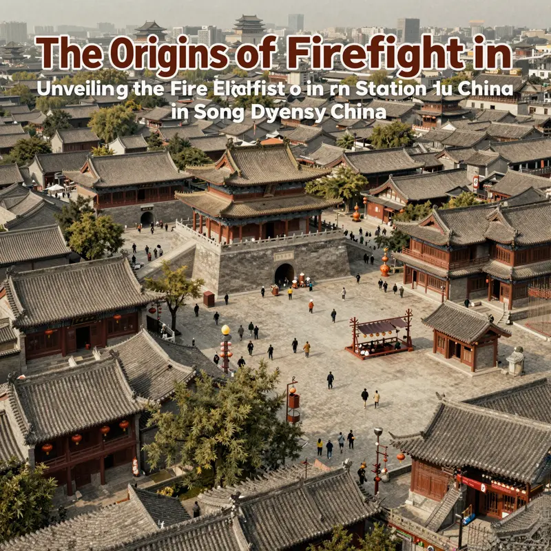 A beautiful historical depiction of Kaifeng, showcasing its urban layout and the first fire station.