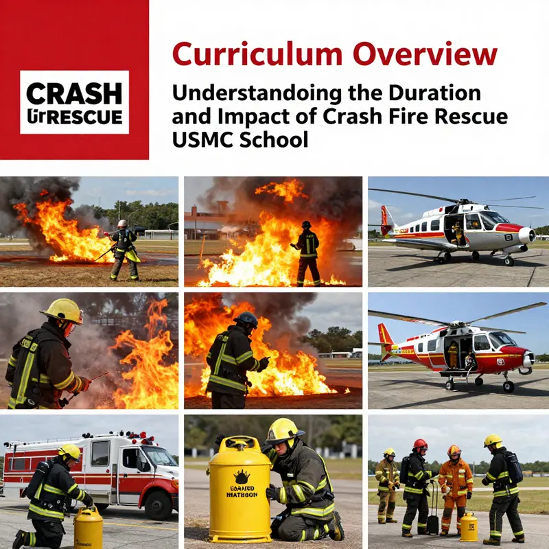 Marines participating in a training session at the Crash Fire Rescue School, emphasizing the rigorous structure of the program.