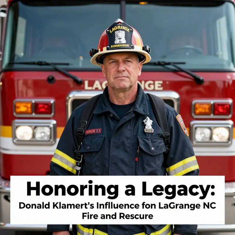 Donald Klamert proudly serving in the LaGrange Fire and Rescue department, showcasing his dedication to community safety.