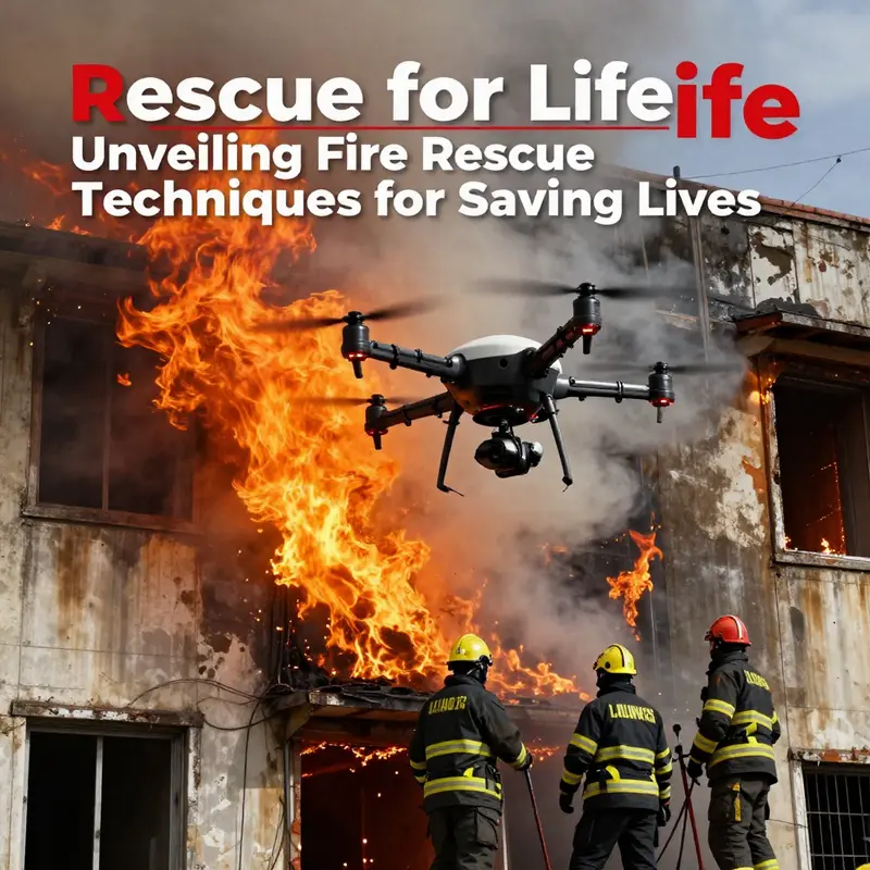 Firefighters perform a search using thermal imaging technology to locate victims in a smoke-filled scene.