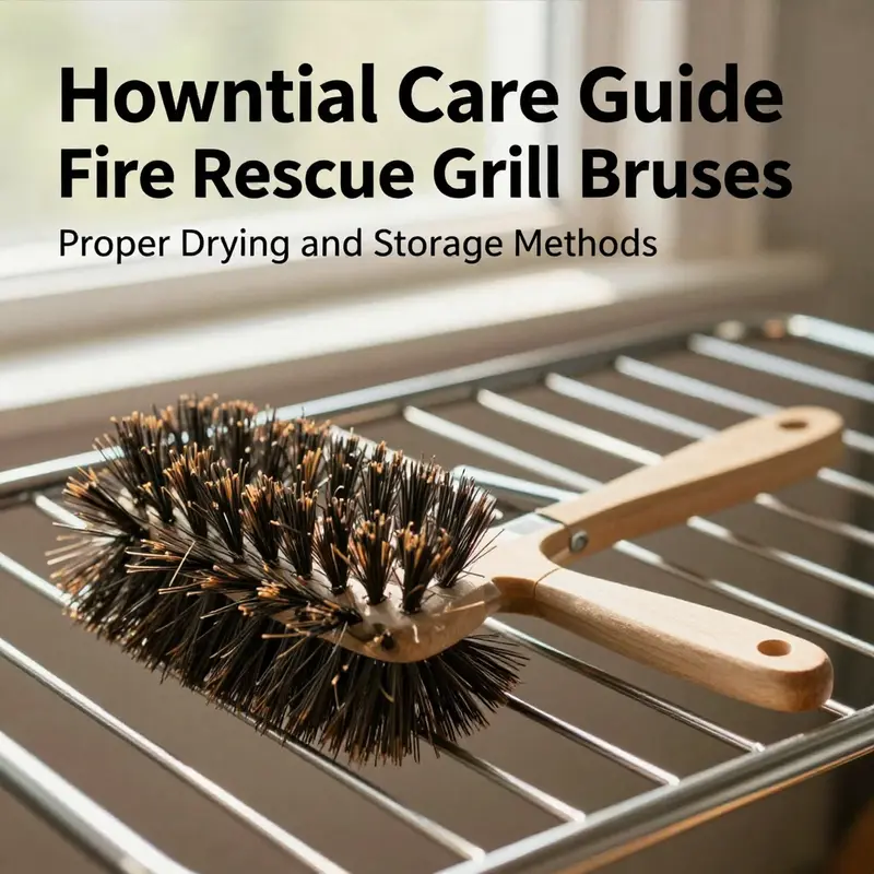 The crucial first step in cleaning: removing loose debris from the fire rescue grill brush.
