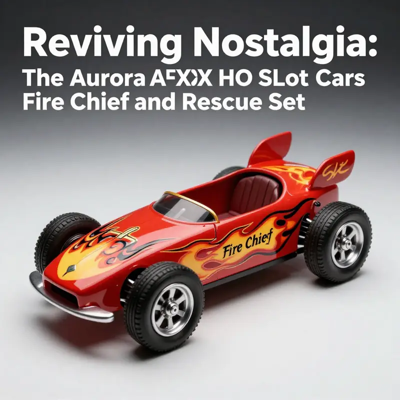 Overview of the Aurora AFX HO Slot Cars Fire Chief and Rescue Set, highlighting its unique slotless design and vibrant aesthetics.
