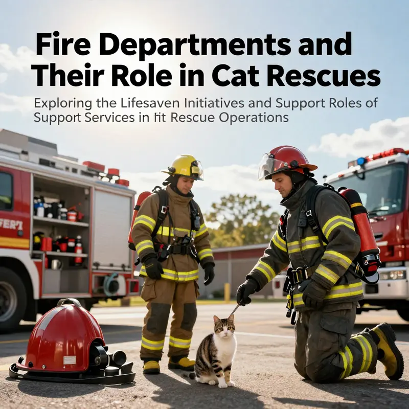 Firefighters in action, showcasing their commitment to rescuing both people and animals within the community.