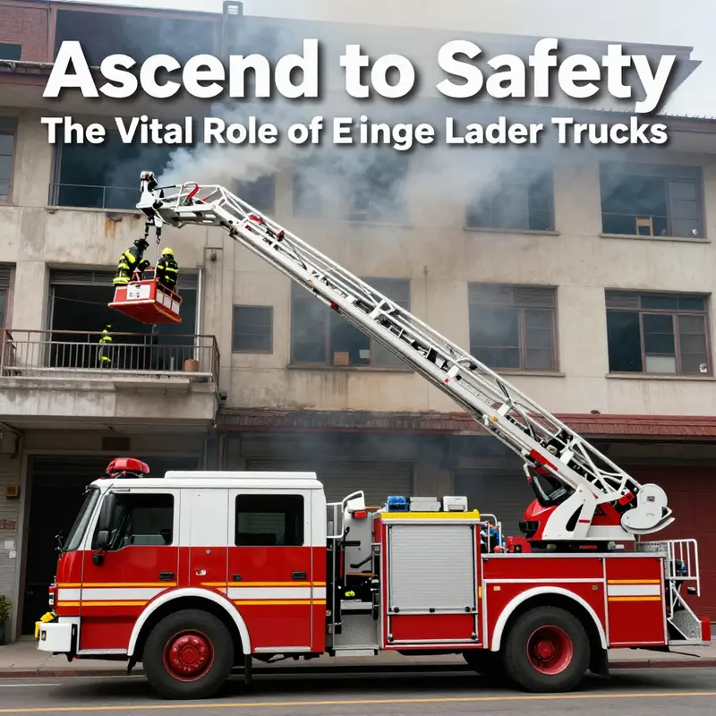 Firefighters utilize the ladder truck’s aerial capabilities during an emergency rescue operation.