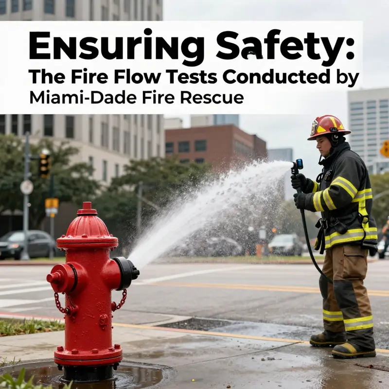 Fire hydrant being tested to ensure sufficient water flow for emergency response.