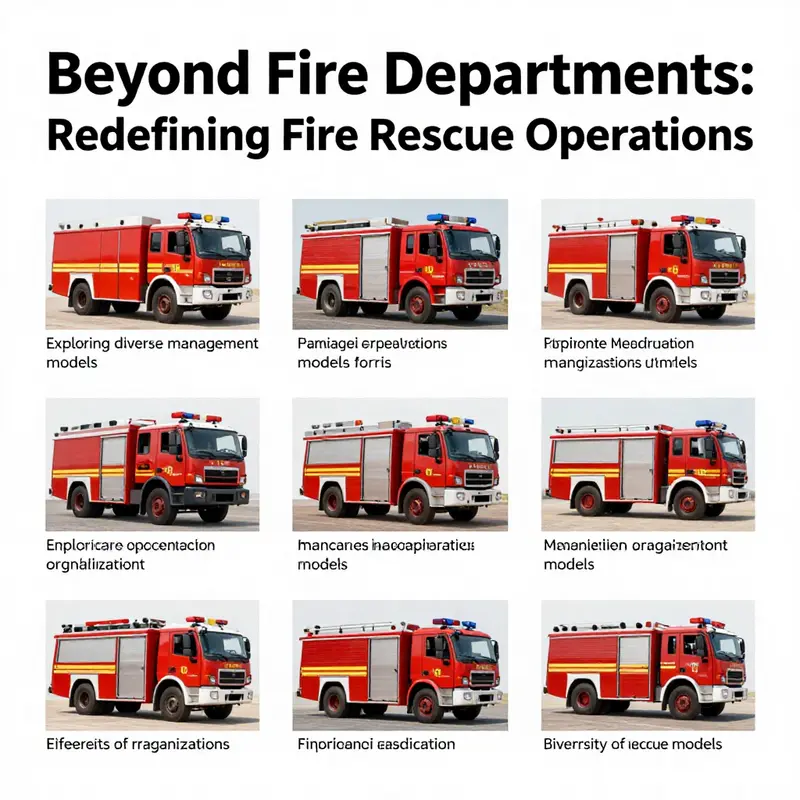 Graphic showing various fire rescue operations managed by different organizations, highlighting diversity in rescue models.